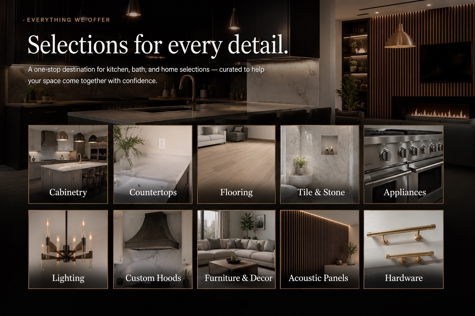 Everything we offer at Charlie’s Kitchen & Bath